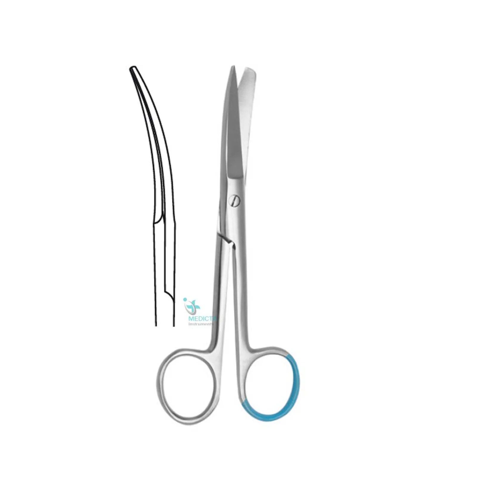 Single Use Surgical Scissor sharp/blunt, curved,15cm Medicta Instruments